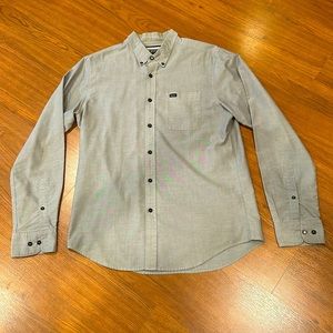RVCA Woven Dress Shirt / Medium / Button Up / Gray